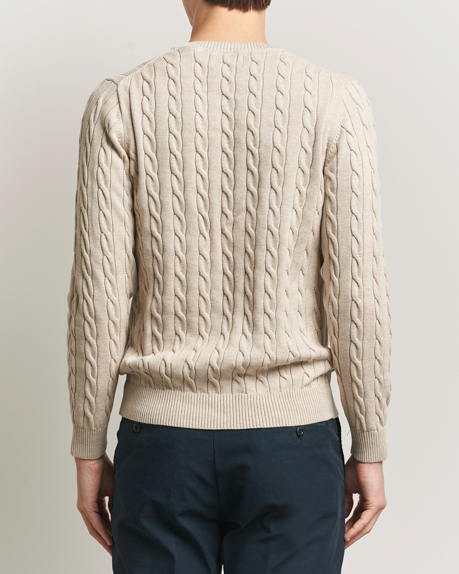 Herre | Gensere | GANT | Cotton Cable Crew Neck Pullover Oat Melange