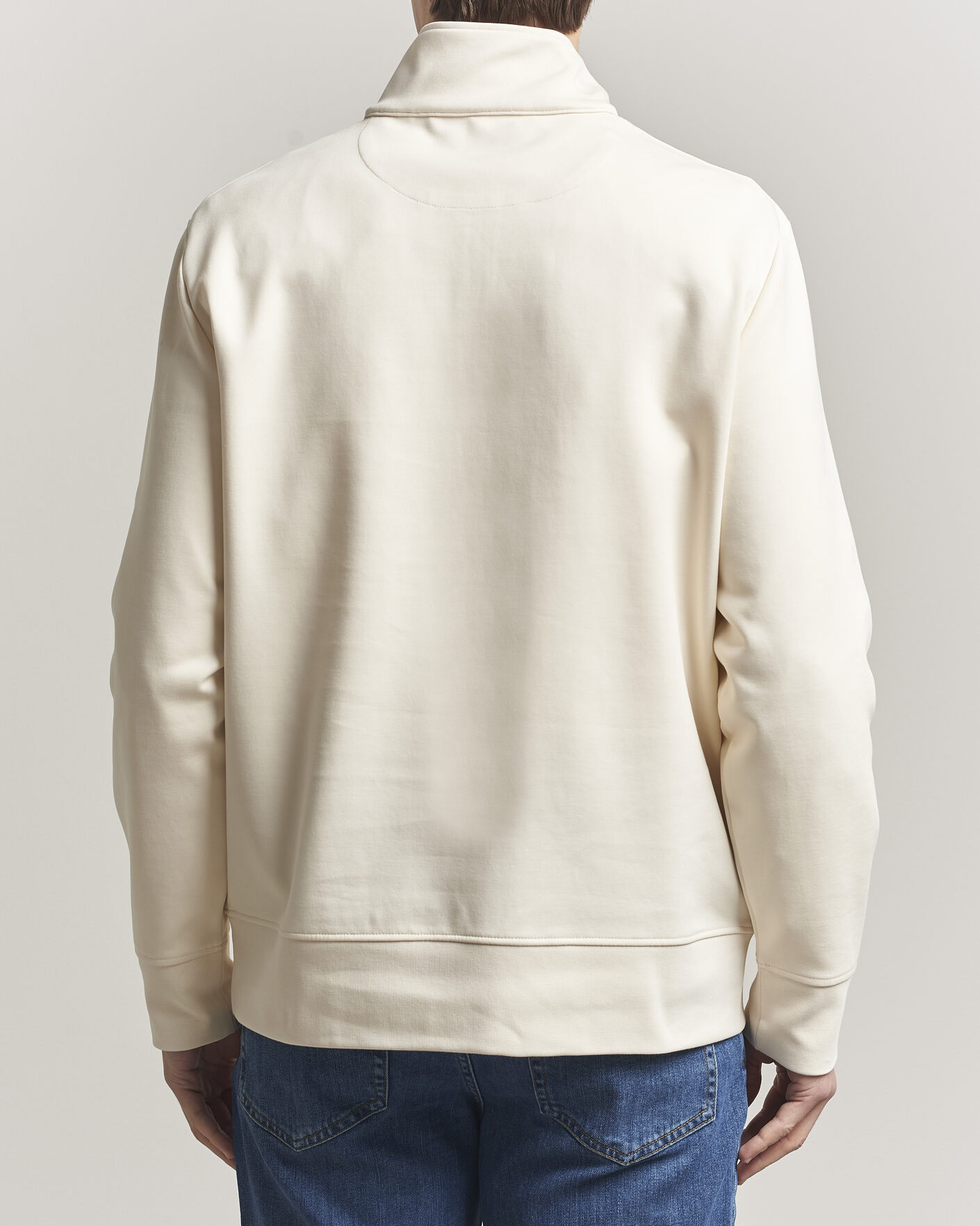 Herre | Gensere | GANT | Interlock Half Zip Creamed White