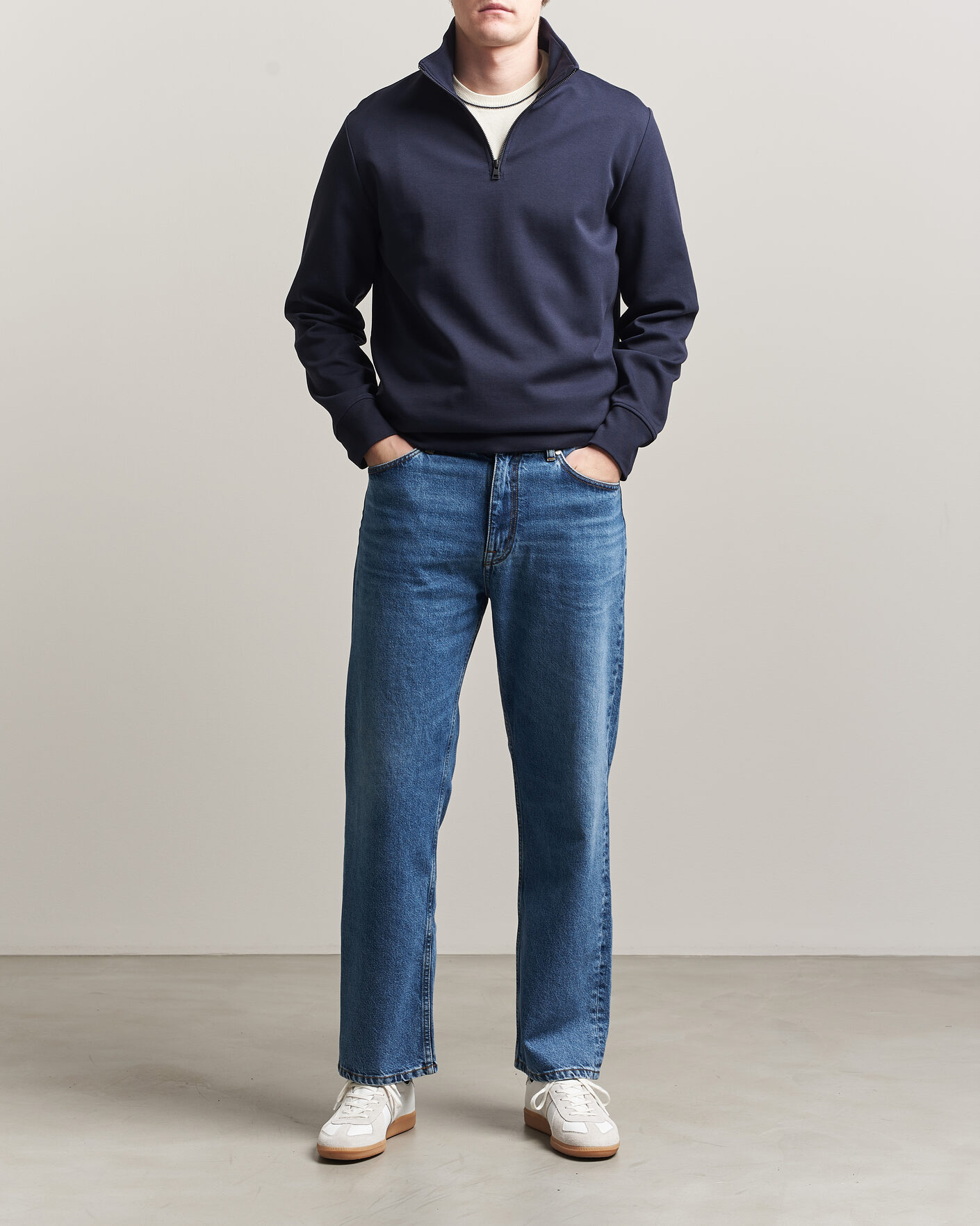 Herre | Gensere | Gant | Interlock Half Zip Evening Blue