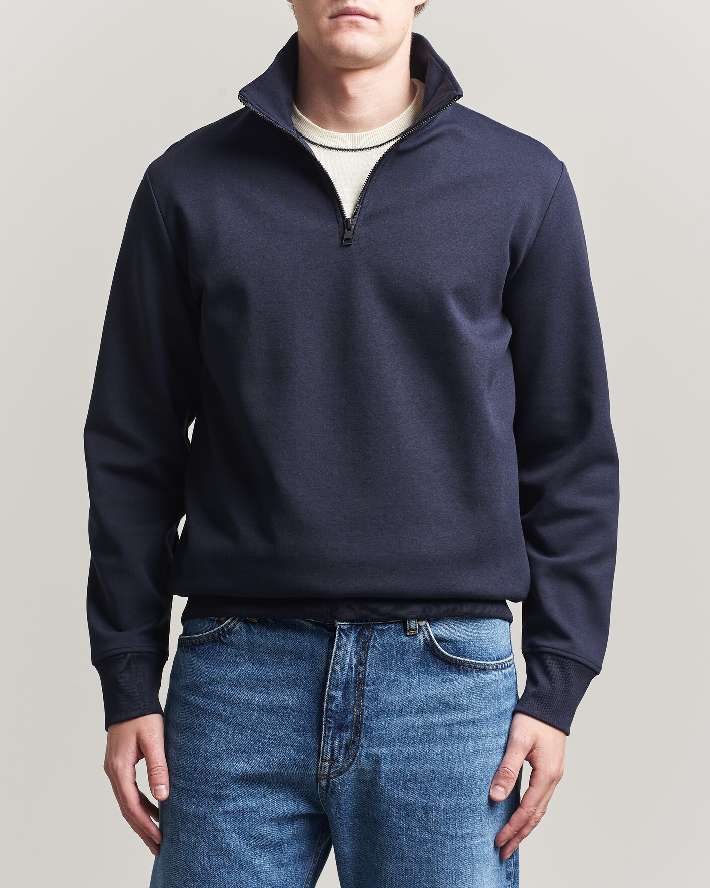 Herre | Gensere | Gant | Interlock Half Zip Evening Blue