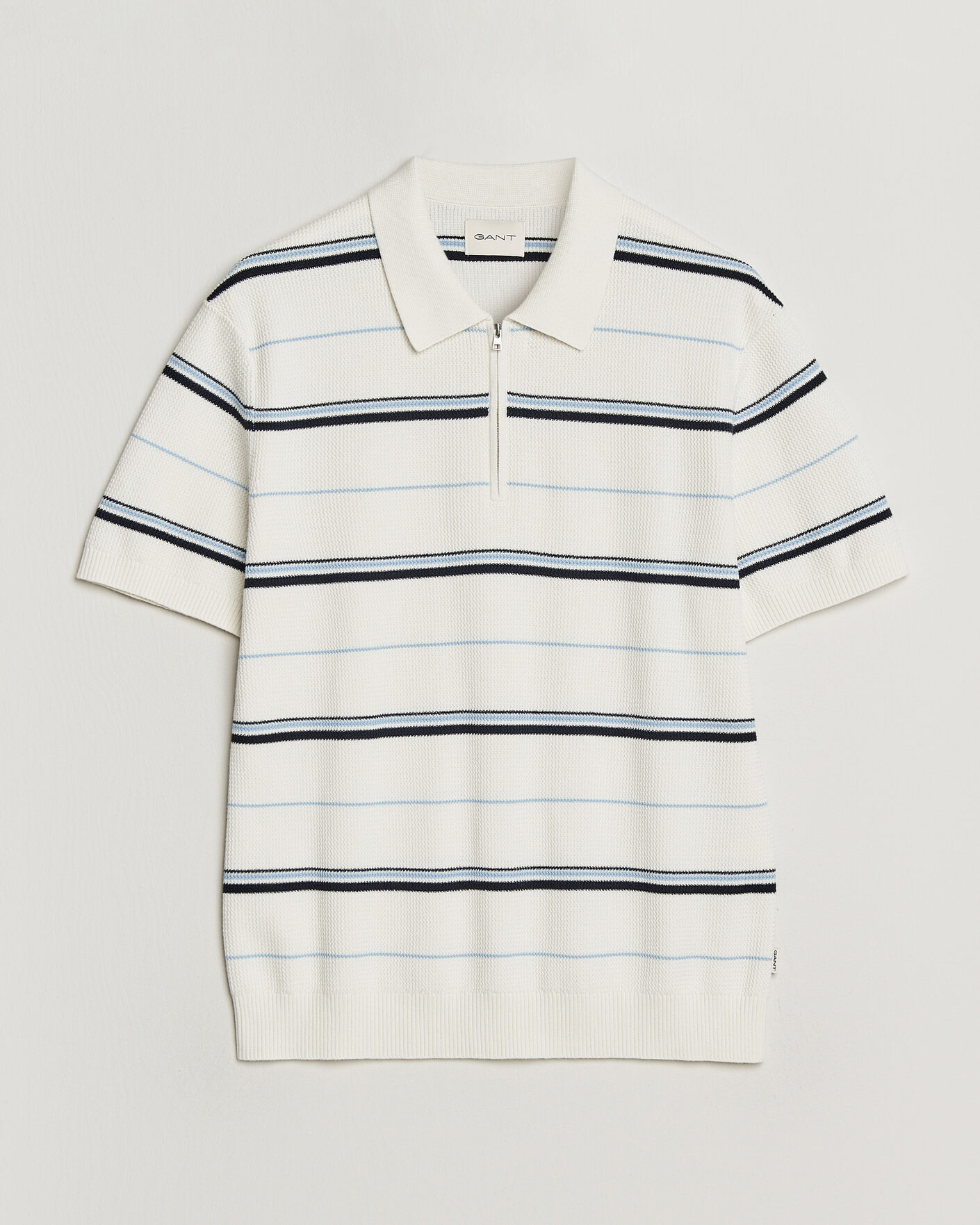 Herre | Pikéer | GANT | Striped Knitted Polo Eggshell