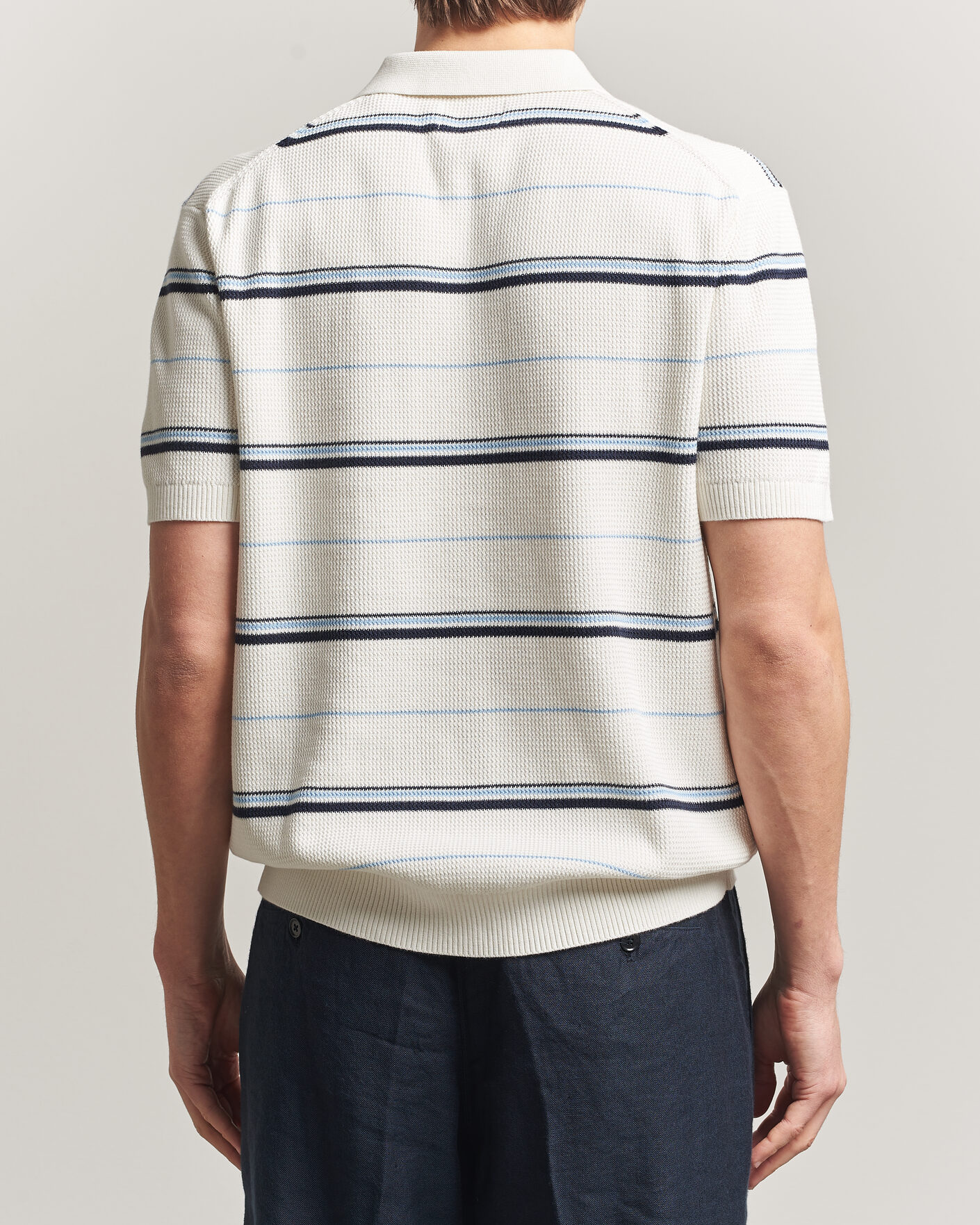 Herre | Pikéer | Gant | Striped Knitted Polo Eggshell