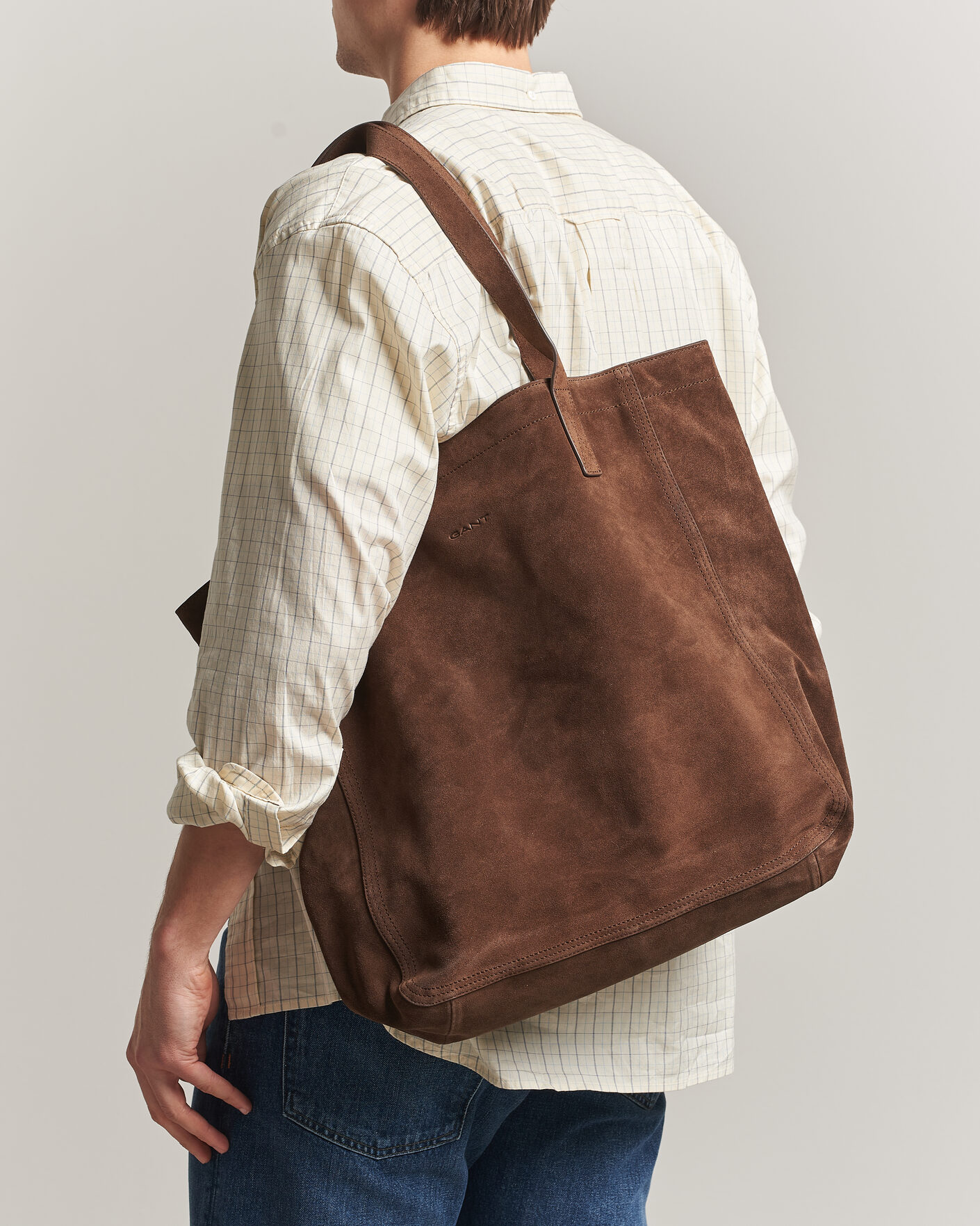 Herre | Vesker | Gant | Suede Tote Bag Mahogany Brown