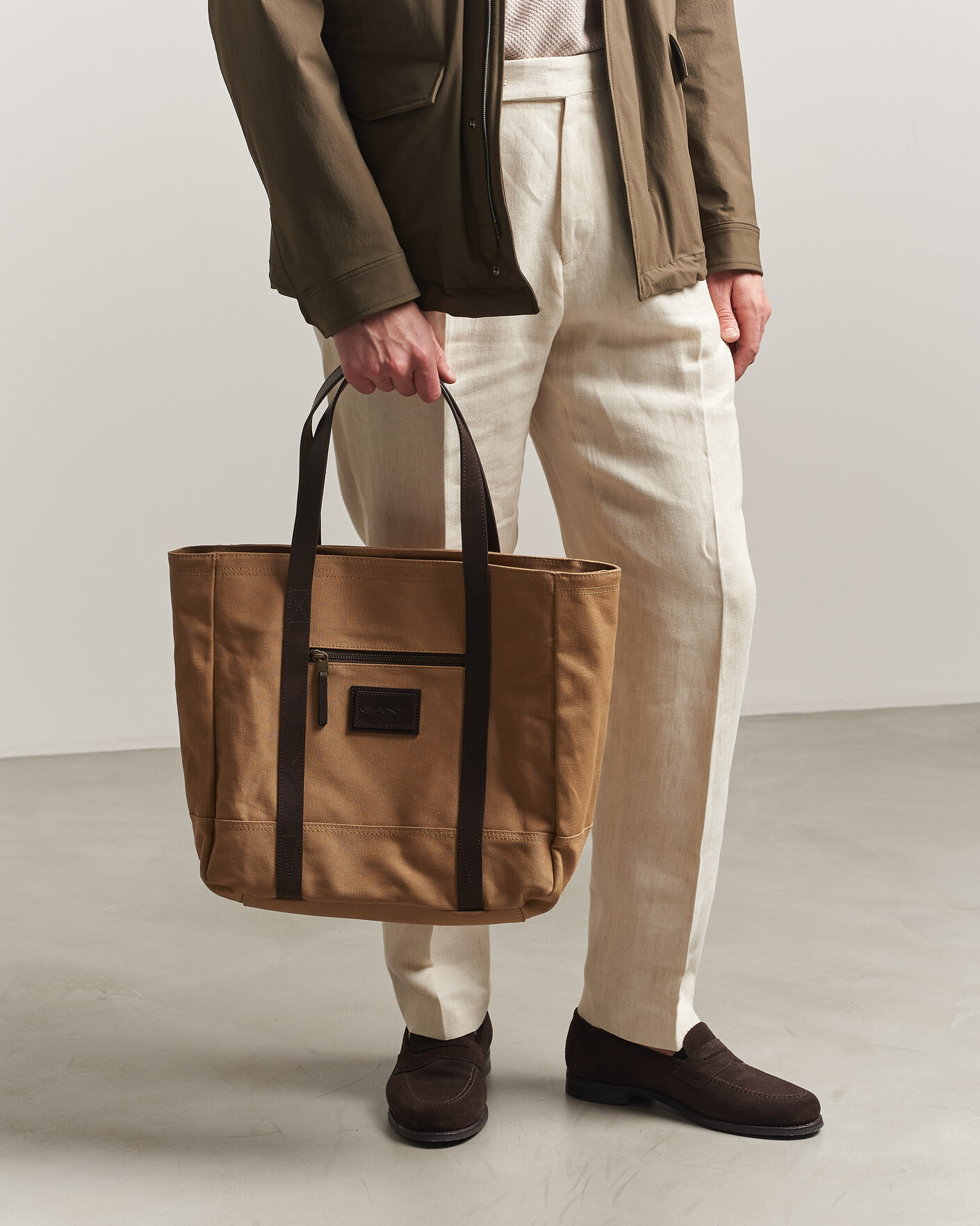 Herre | Vesker | Gant | Washed Canvas Tote Bag Warm Khaki
