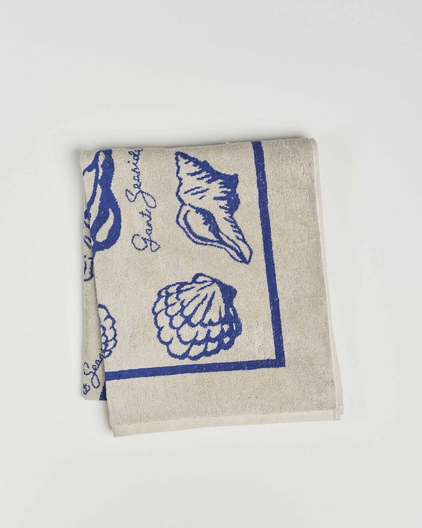 Herre | Tekstiler | Gant | Seashell Print Beach Towel Faded Beige