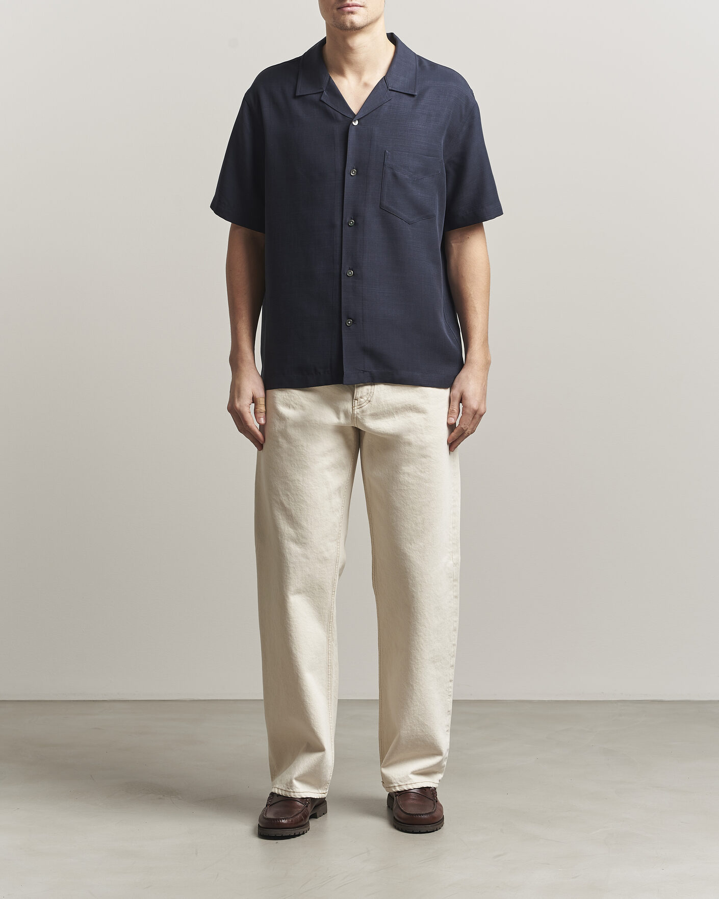 Herre | Skjorter | Gant | Regular Fit Lyocell Resort Shirt Evening Blue