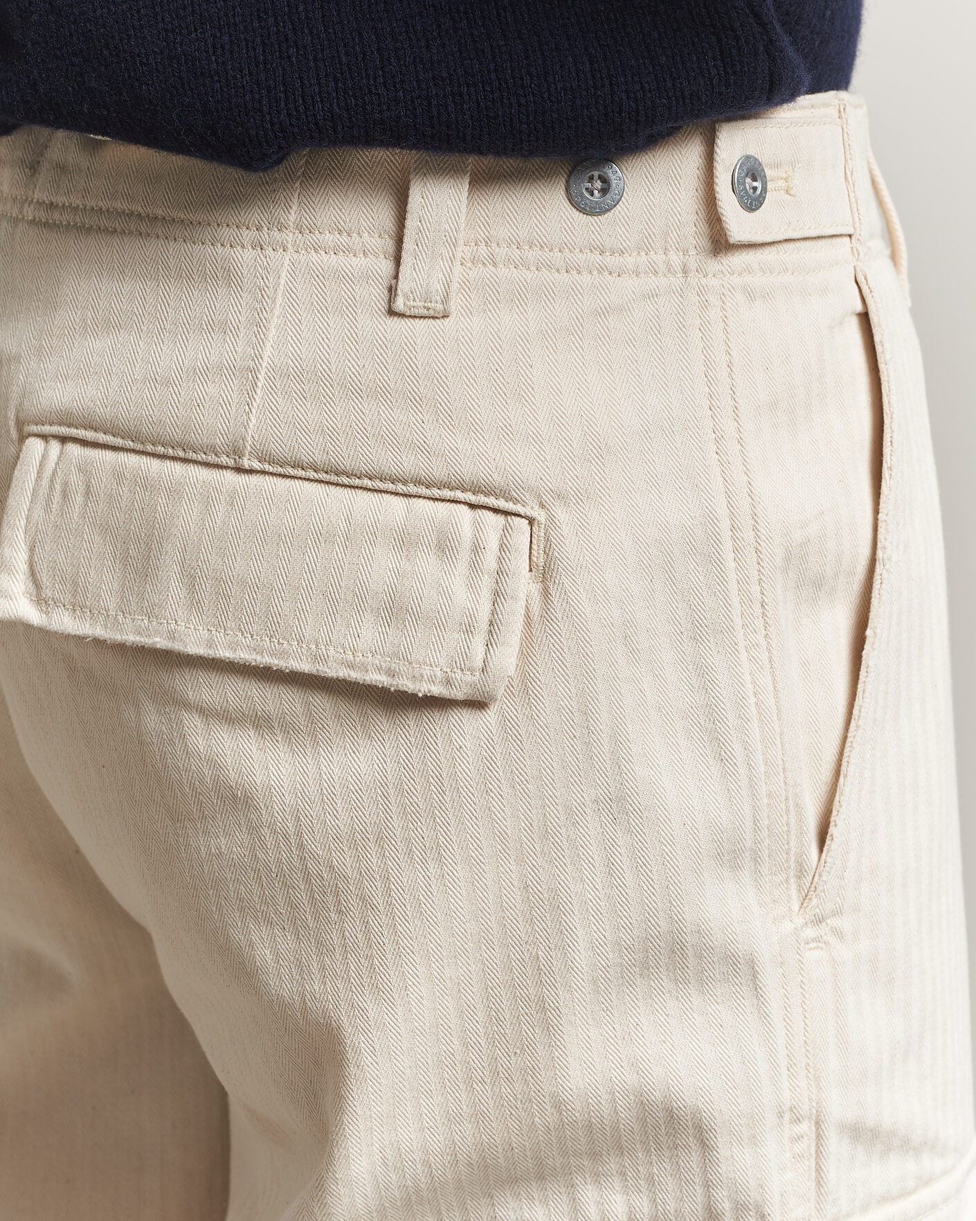 Herre | Bukser | Gant | Relaxed Fit Herringbone Cargo Pants Creamed White