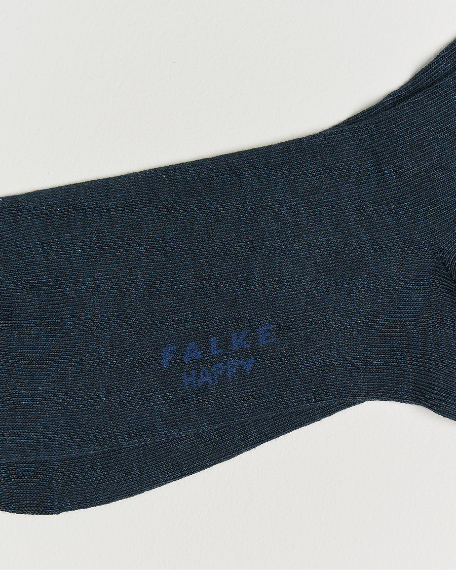 Herre | Undertøy | Falke | Happy 2-Pack Cotton Socks Navy Melange