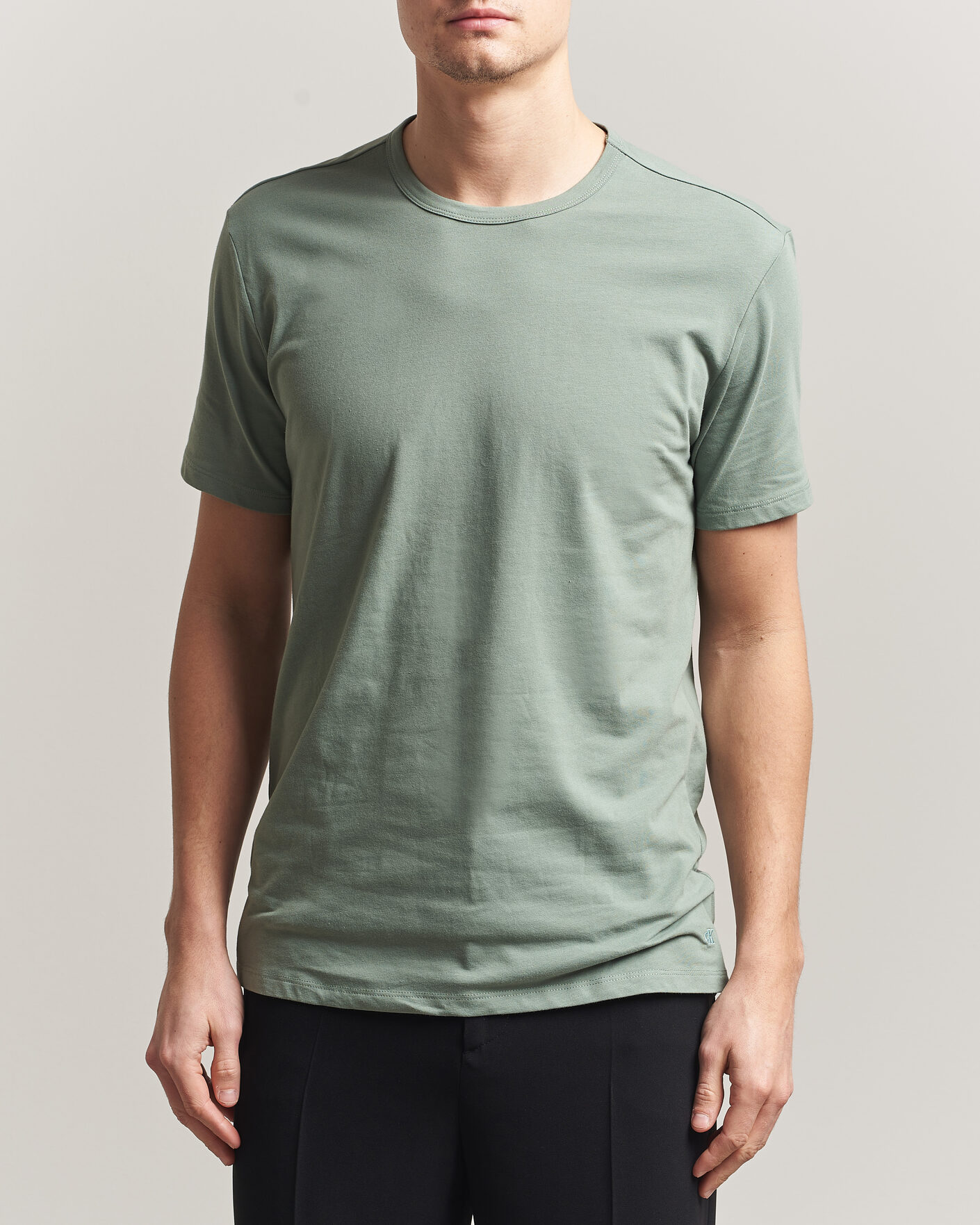 Herre | T-Shirts | Calvin Klein | 3-Pack Cotton Stretch Crew Neck T-Shirt Black/Blue/Green