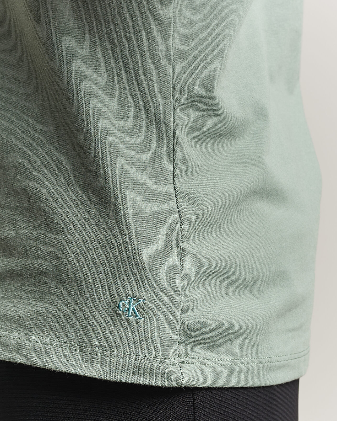 Herre | T-Shirts | Calvin Klein | 3-Pack Cotton Stretch Crew Neck T-Shirt Black/Grey/Green