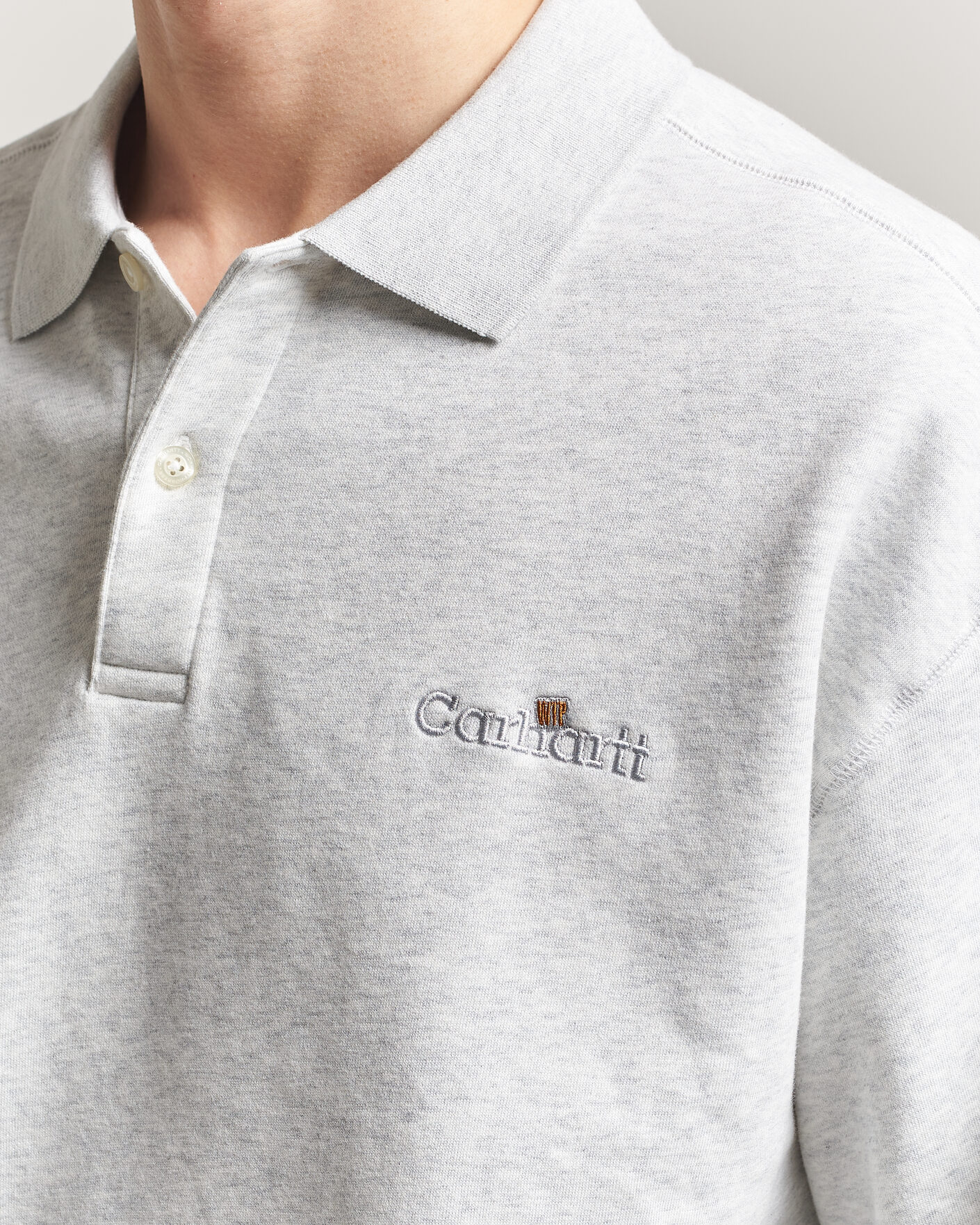 Herre | Gensere | Carhartt WIP | WIP Label Polo Sweatshirt Ash Heather