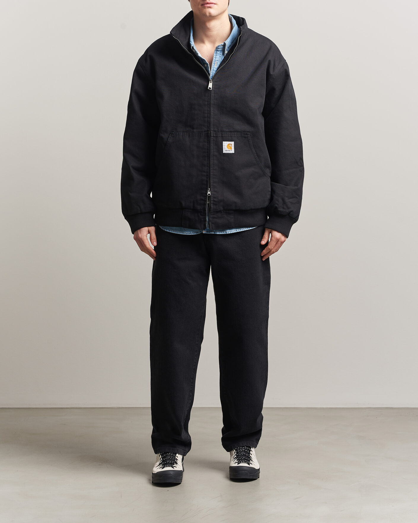 Herre | Skjorter | Carhartt WIP | Aaron Pant Smith Denim Grey Stone Wash