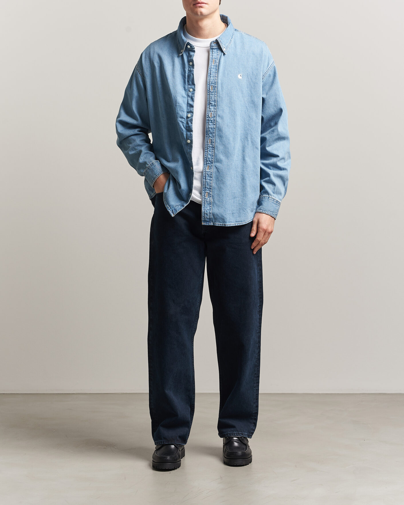 Herre | Skjorter | Carhartt WIP | Lucas Denim Shirt Blue Bleached