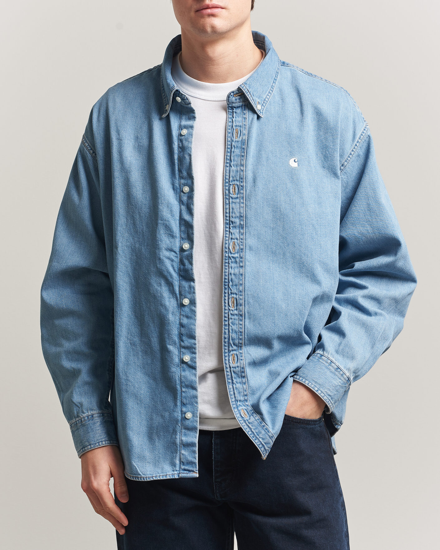 Herre | Skjorter | Carhartt WIP | Lucas Denim Shirt Blue Bleached