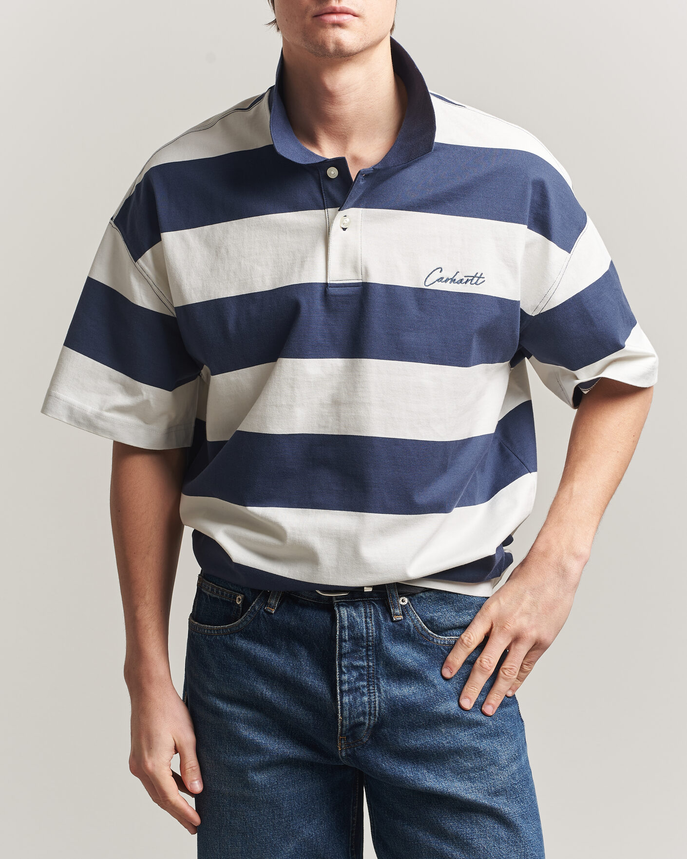 Herre | Pikéer | Carhartt WIP | Delrey Polo Blue Stripe