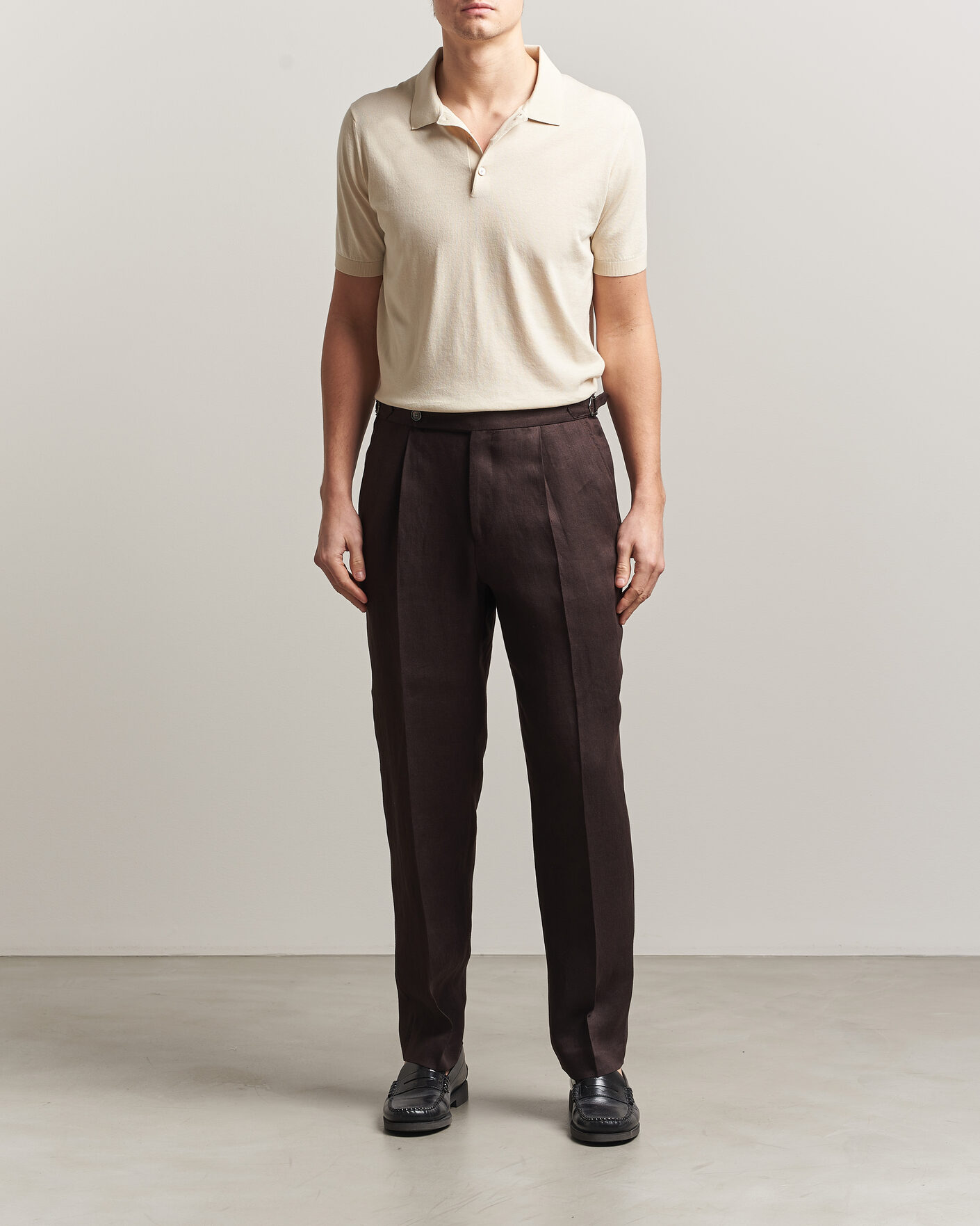 Herre | Pikéer | Piacenza Cashmere | Short Sleeve Knitted Polo Off White