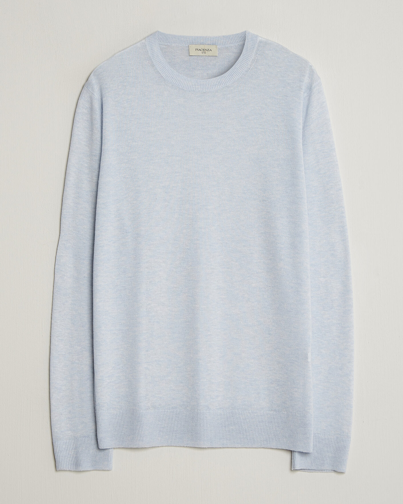 Herre | Gensere | Piacenza Cashmere | Soft Silk/Cashmere Crew Neck Sky Blue