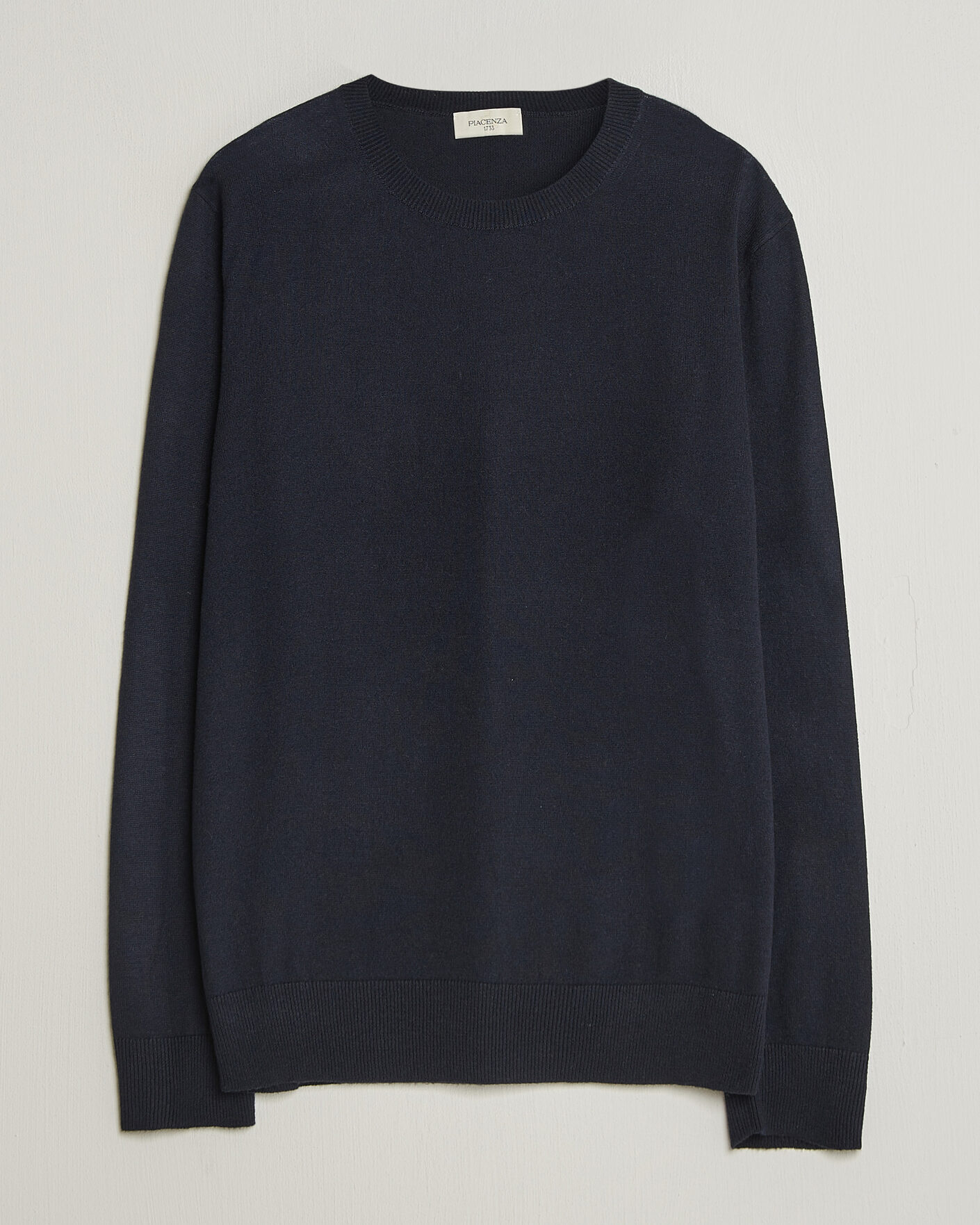 Herre | Gensere | Piacenza Cashmere | Soft Silk/Cashmere Crew Neck Navy