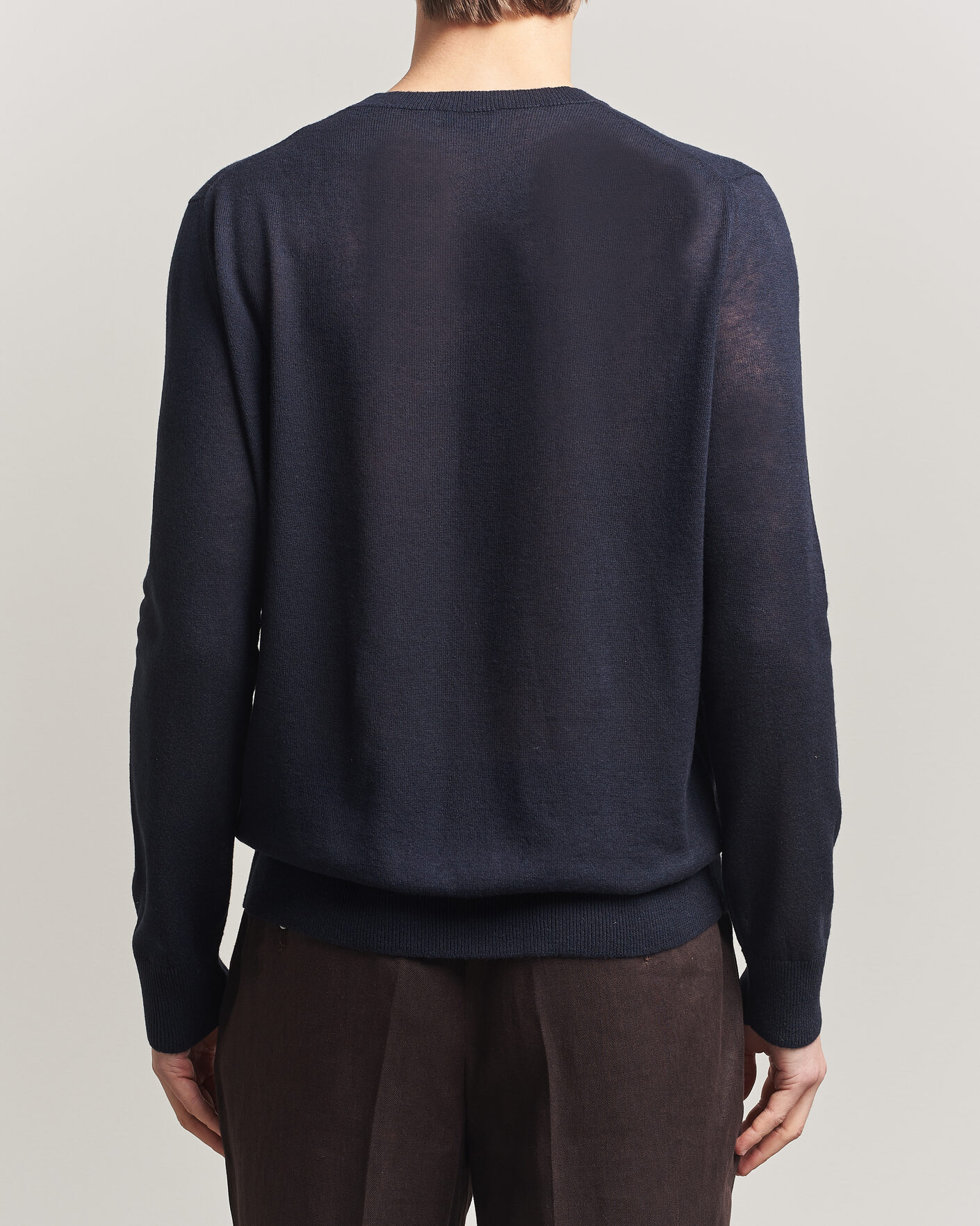 Herre | Gensere | Piacenza Cashmere | Soft Silk/Cashmere Crew Neck Navy