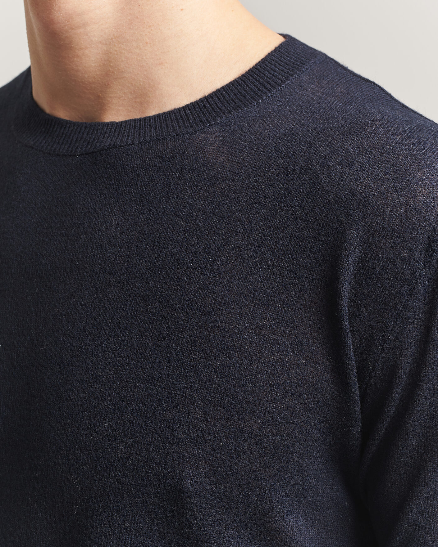 Herre | Gensere | Piacenza Cashmere | Soft Silk/Cashmere Crew Neck Navy