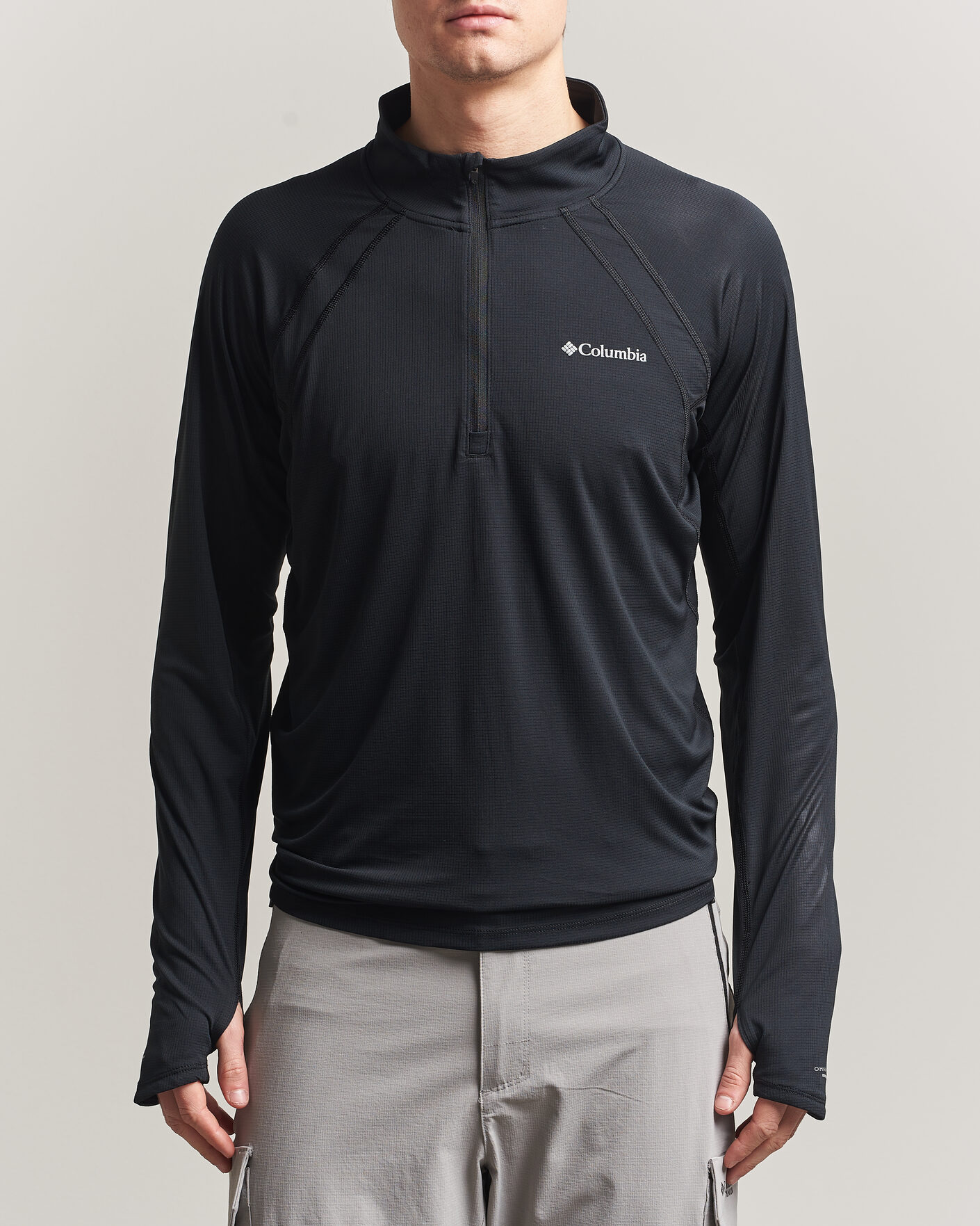 Herre | T-Shirts | Columbia | Stealth Spring Half-Zip T-Shirt Black