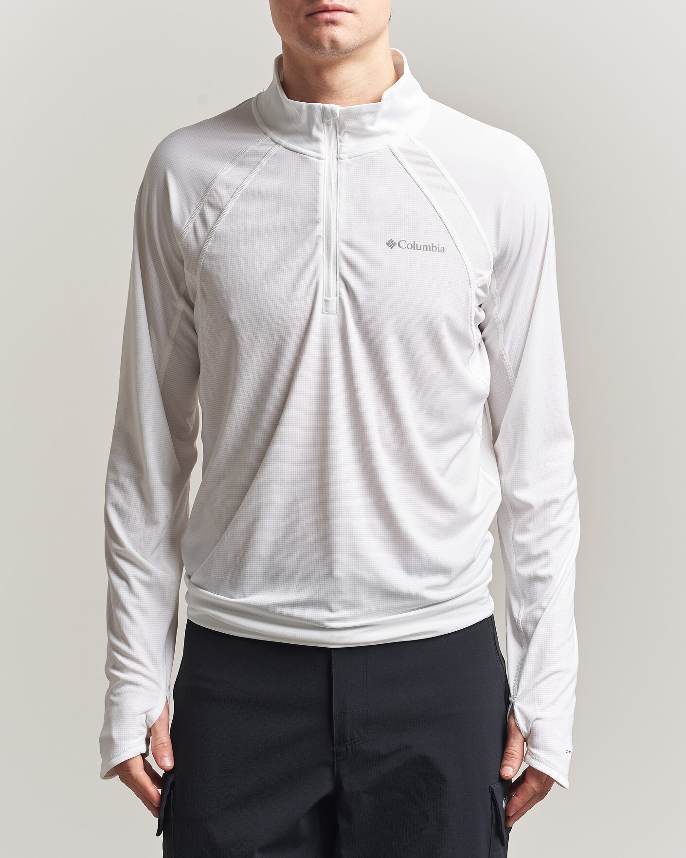Herre | T-Shirts | Columbia | Stealth Spring Half-Zip T-Shirt White