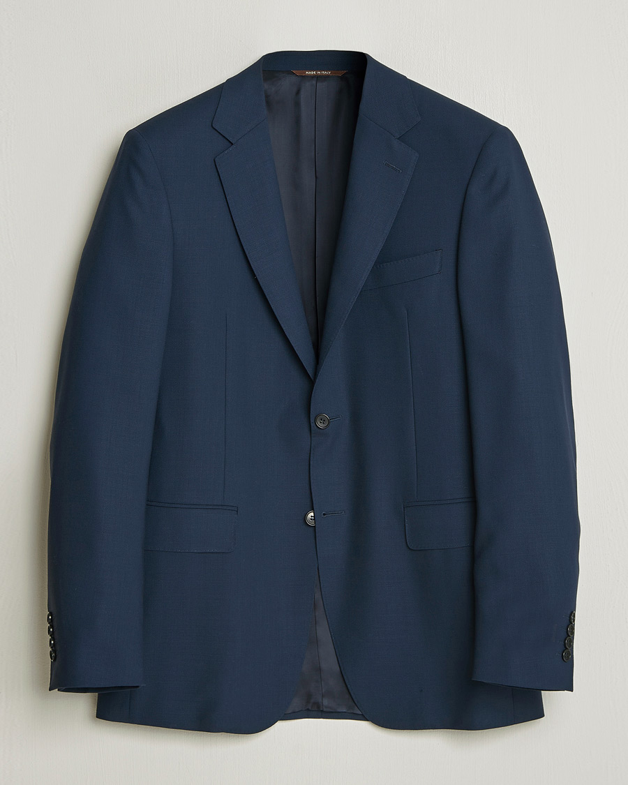 Herre | Dressjakker | Canali | Travel Wool Blazer Dark Blue