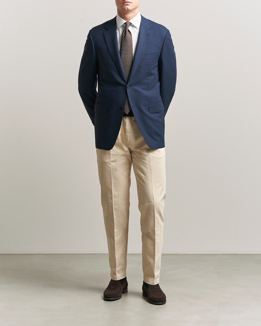Herre | Dressjakker | Canali | Travel Wool Blazer Dark Blue