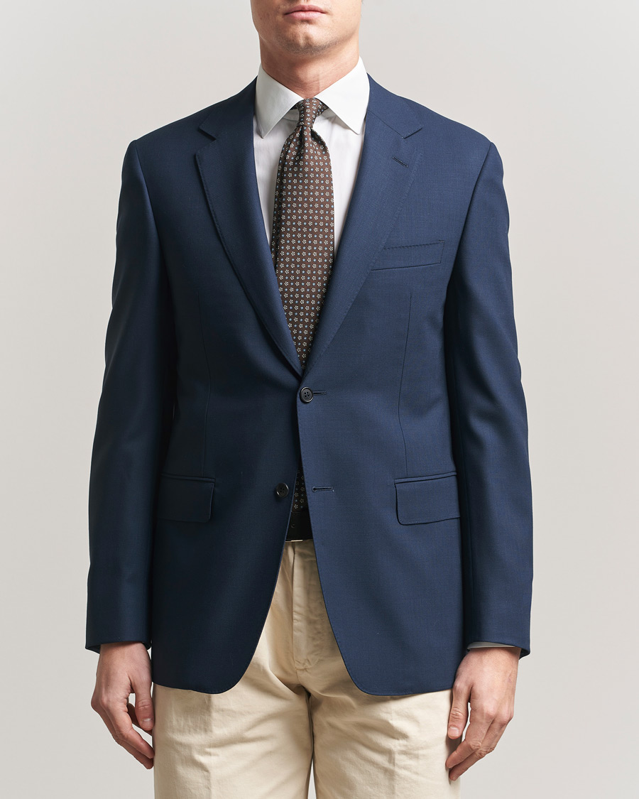 Herre | Dressjakker | Canali | Travel Wool Blazer Dark Blue