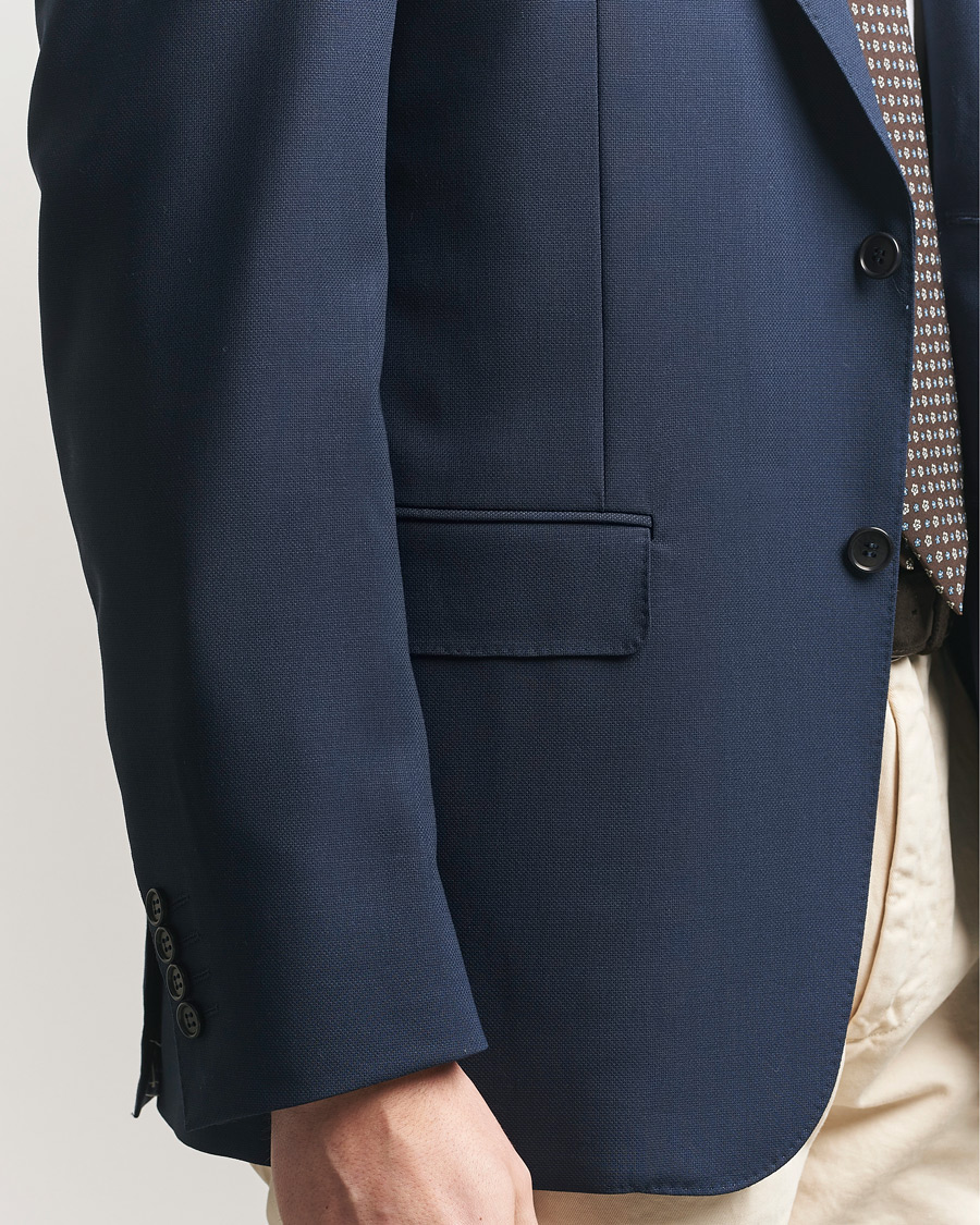 Herre | Dressjakker | Canali | Travel Wool Blazer Dark Blue