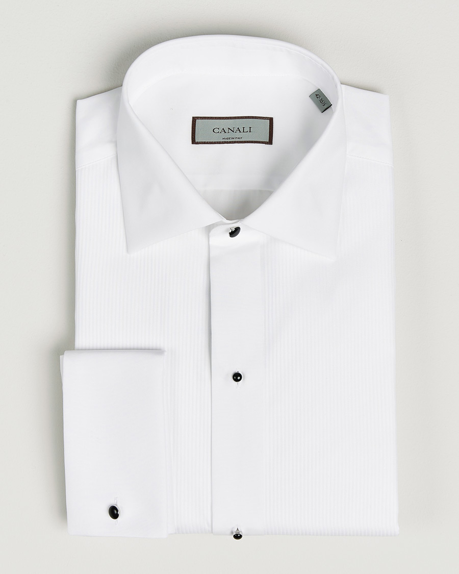 Herre | Skjorter | Canali | Classic Black Studs Tuxedo Shirt White