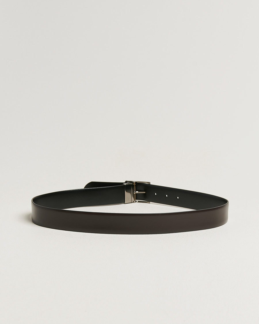 Herre | Belter | Canali | Reversible Leather Belt Black/Brown