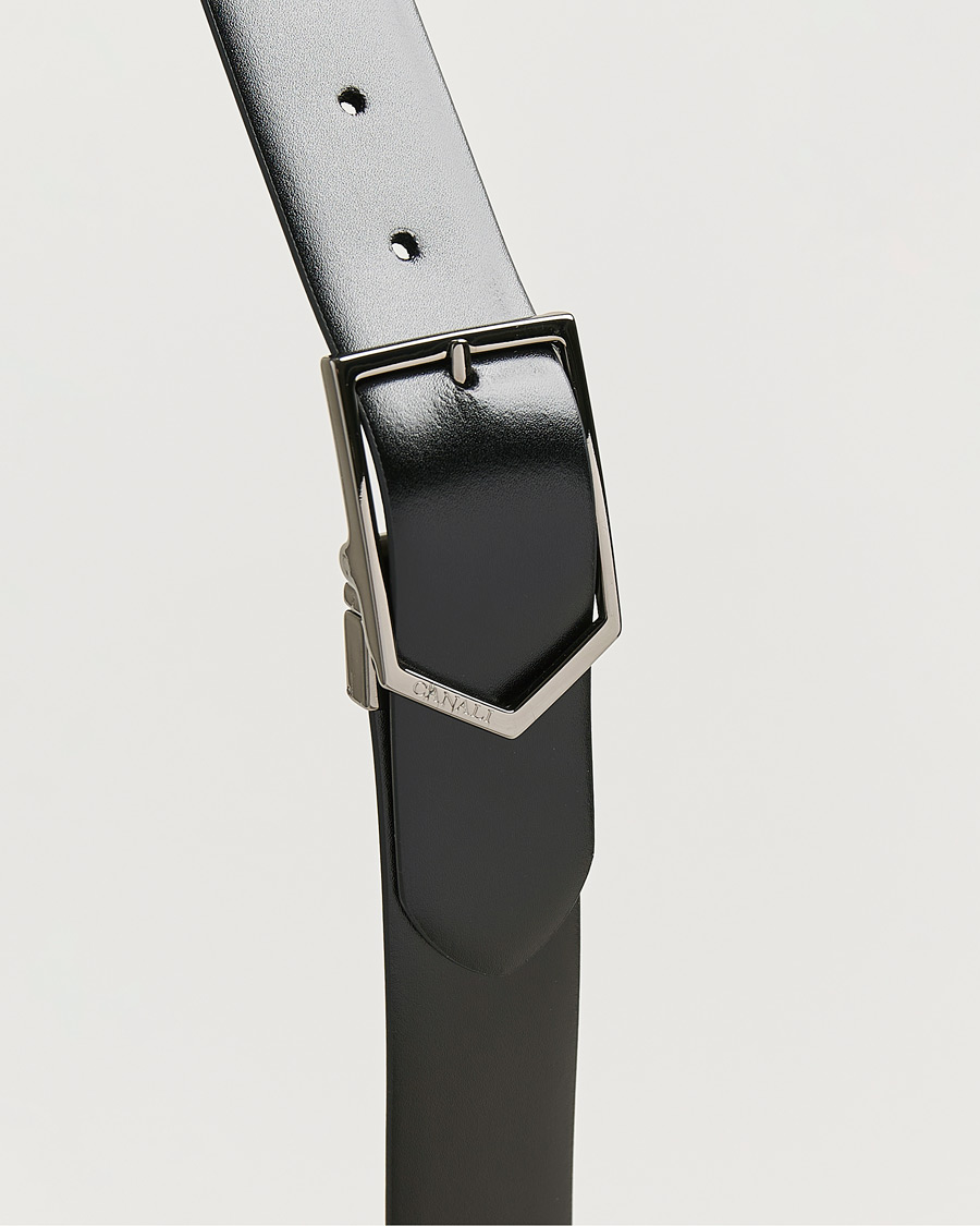 Herre | Belter | Canali | Reversible Leather Belt Black/Brown