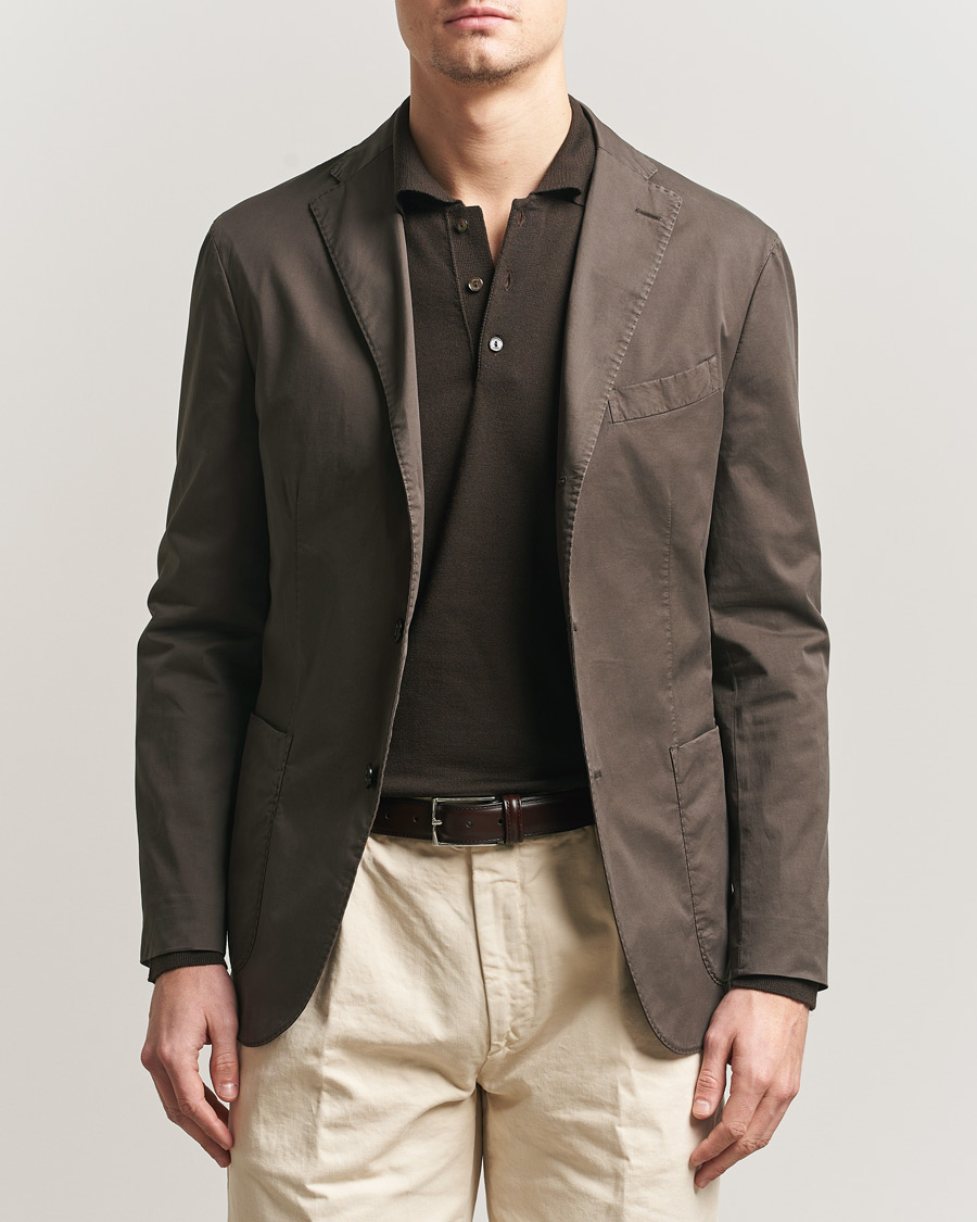 Herre | Dressjakker | Boglioli | K Jacket Supima Cotton Blazer Dark Brown