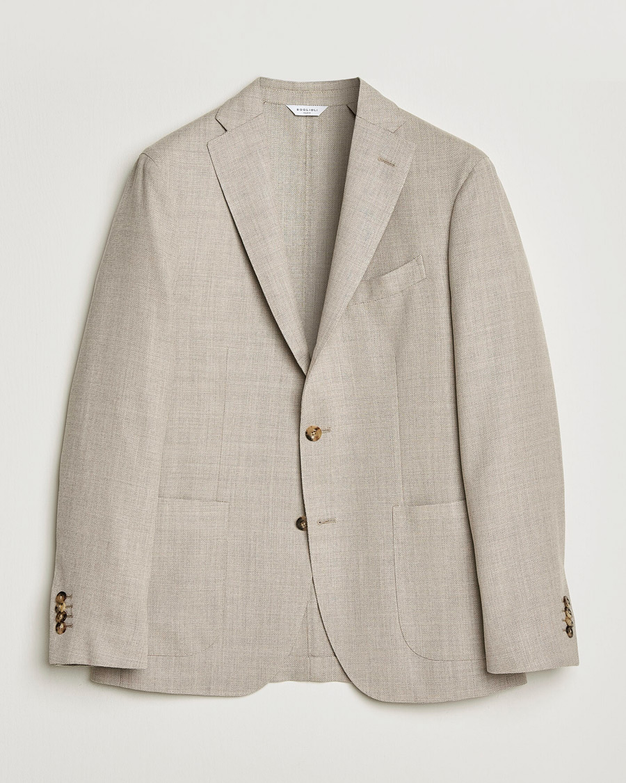 Herre | Dressjakker | Boglioli | K Jacket Wool Hopsack Blazer Light Beige