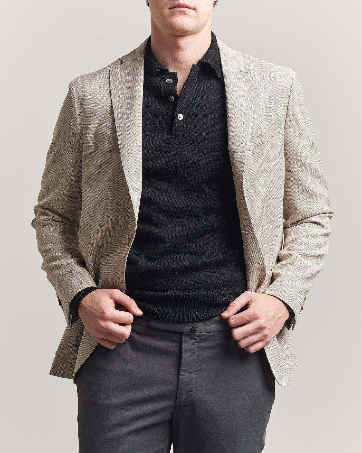 Herre | Dressjakker | Boglioli | K Jacket Wool Hopsack Blazer Light Beige