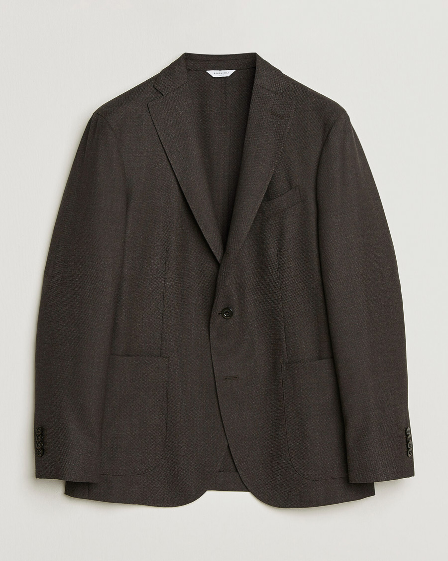 Herre | Dressjakker | Boglioli | K Jacket Wool Hopsack Blazer Dark Brown