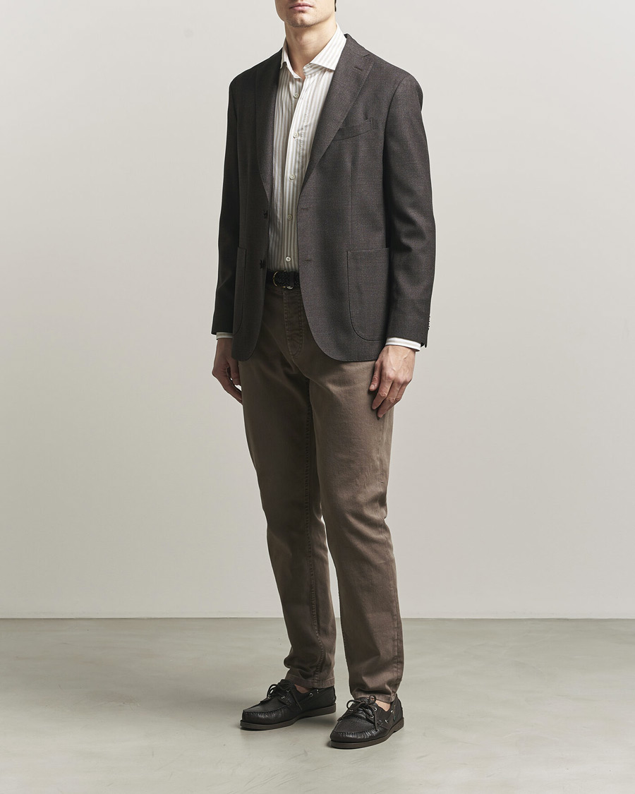 Herre | Dressjakker | Boglioli | K Jacket Wool Hopsack Blazer Dark Brown