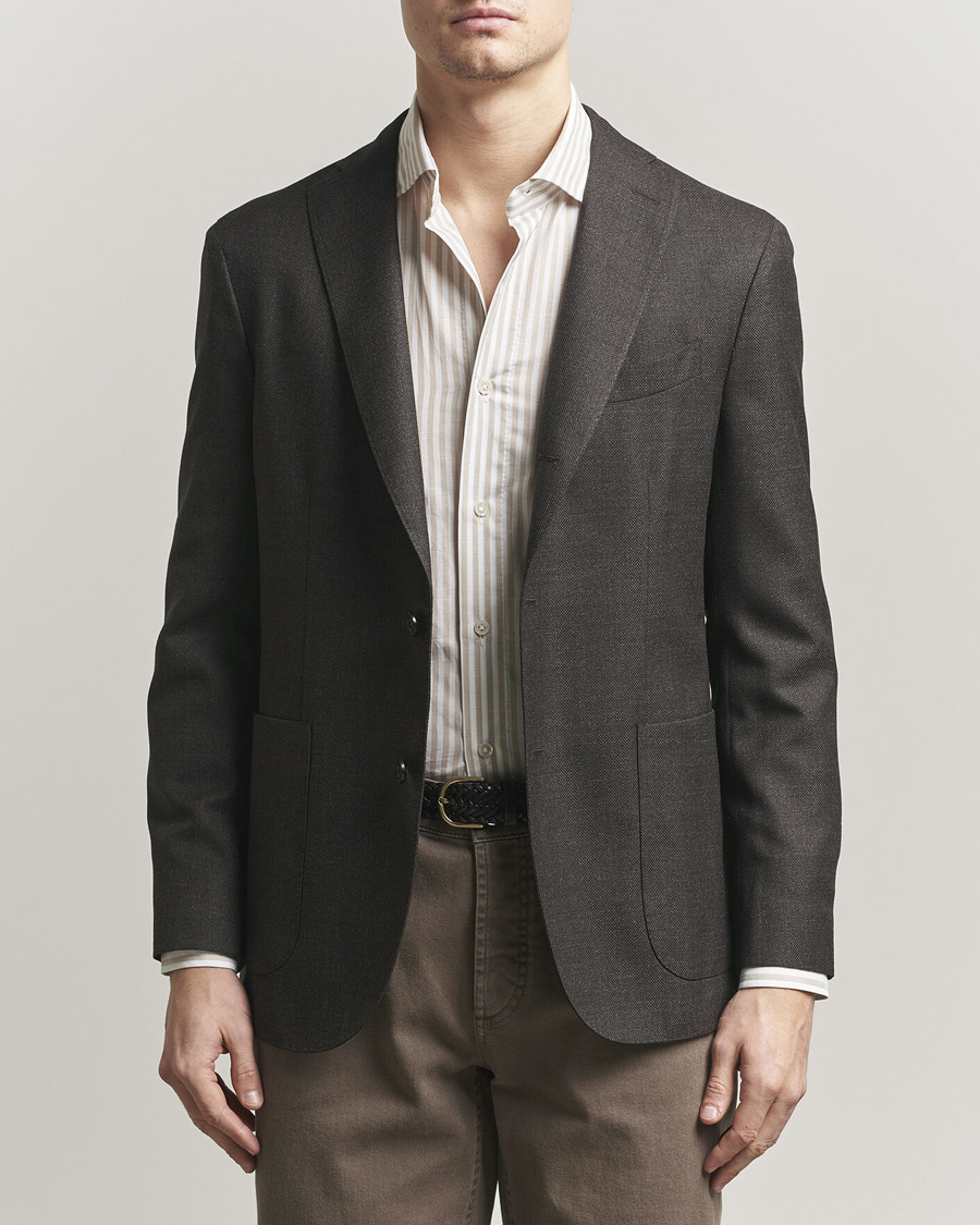 Herre | Dressjakker | Boglioli | K Jacket Wool Hopsack Blazer Dark Brown