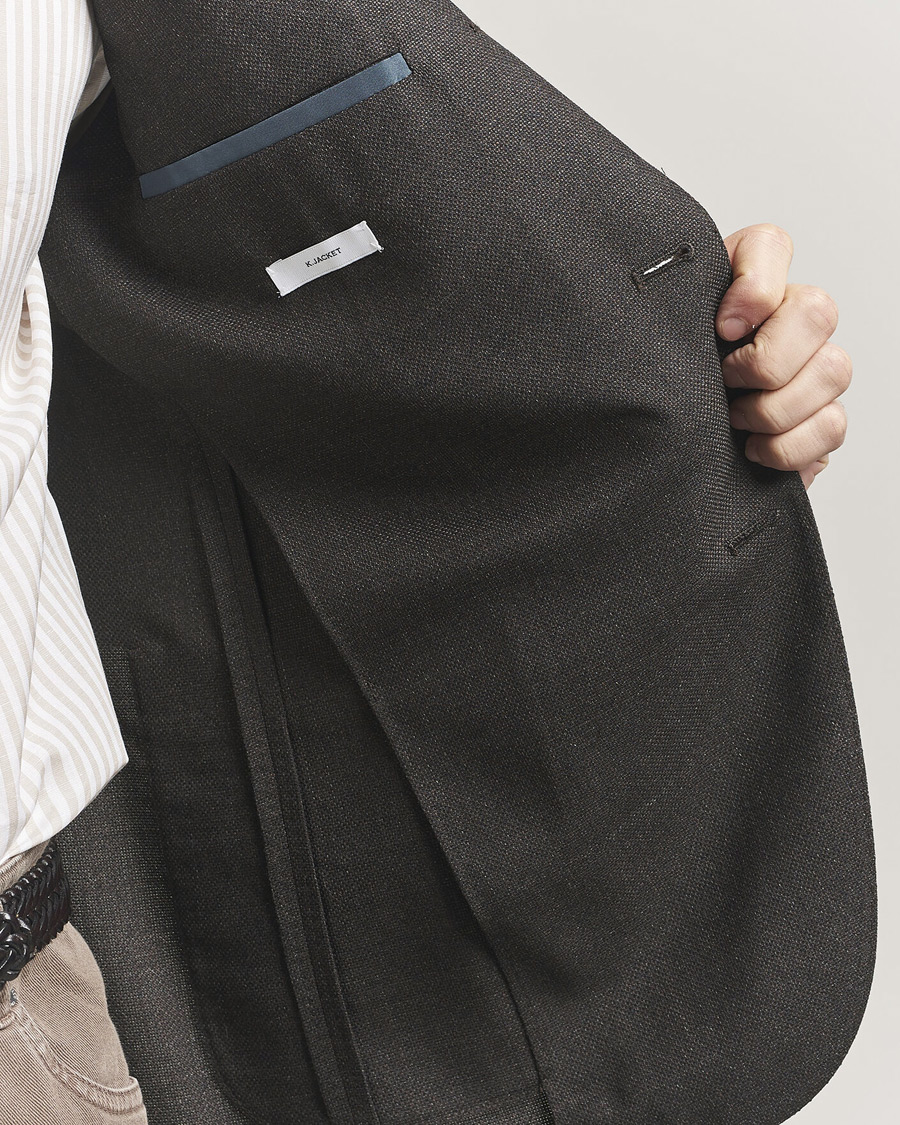 Herre | Dressjakker | Boglioli | K Jacket Wool Hopsack Blazer Dark Brown