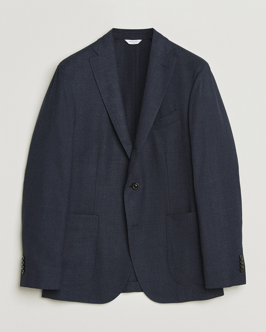 Herre | Dressjakker | Boglioli | K Jacket Wool Hopsack Blazer Dark Blue