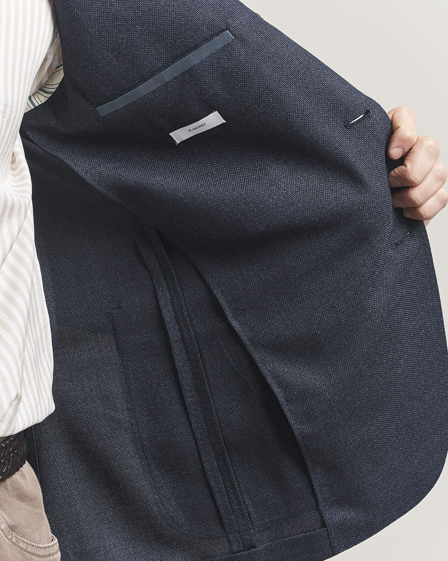 Herre | Dressjakker | Boglioli | K Jacket Wool Hopsack Blazer Dark Blue