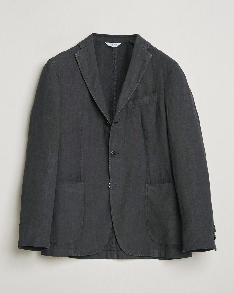 Herre | Dressjakker | Boglioli | K Jacket Linen Blazer Dark Brown