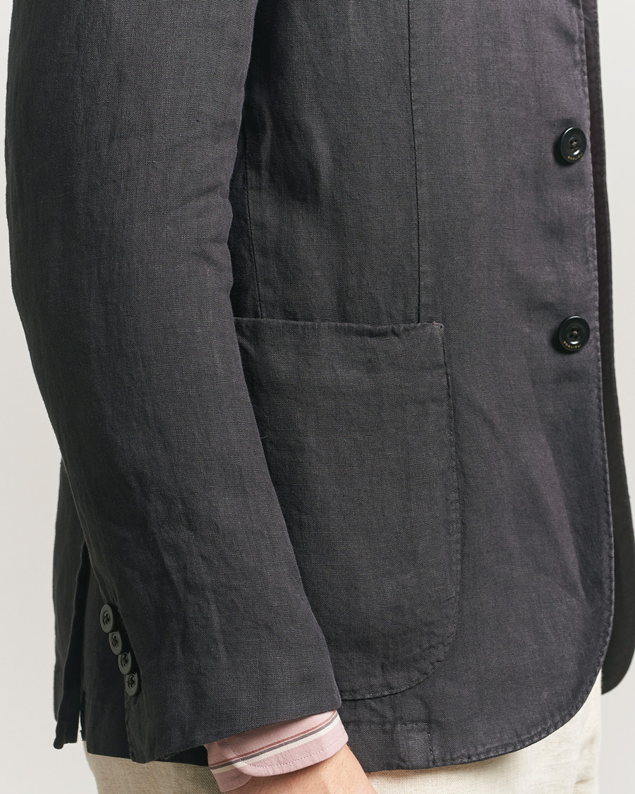 Herre | Dressjakker | Boglioli | K Jacket Linen Blazer Dark Brown