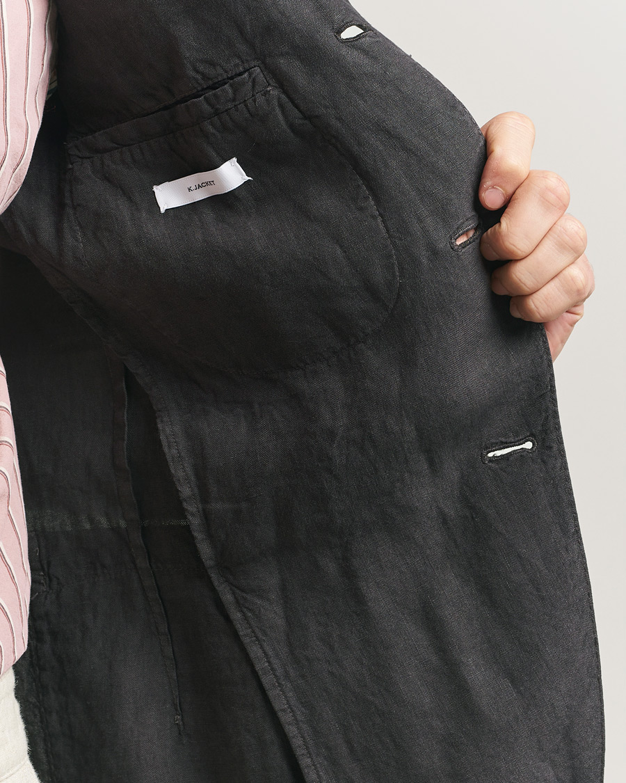 Herre | Dressjakker | Boglioli | K Jacket Linen Blazer Dark Brown