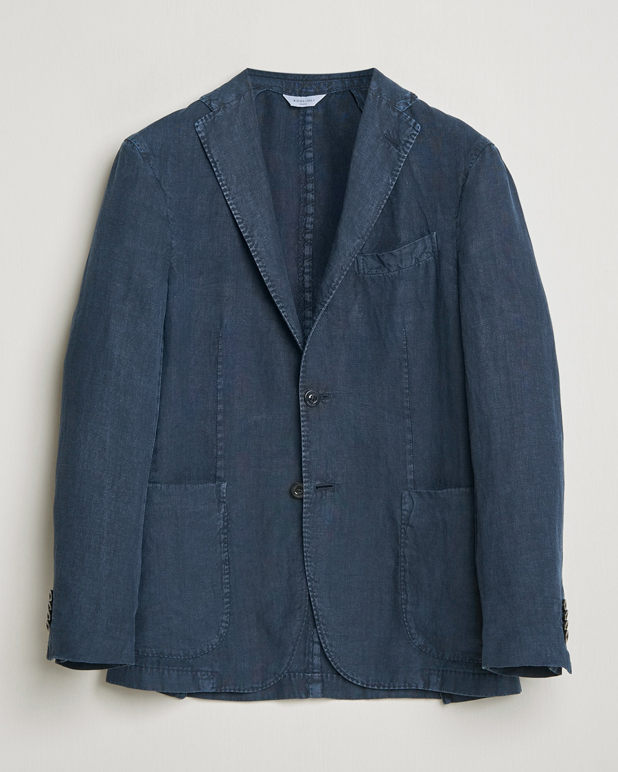 Herre | Dressjakker | Boglioli | K Jacket Linen Blazer Navy
