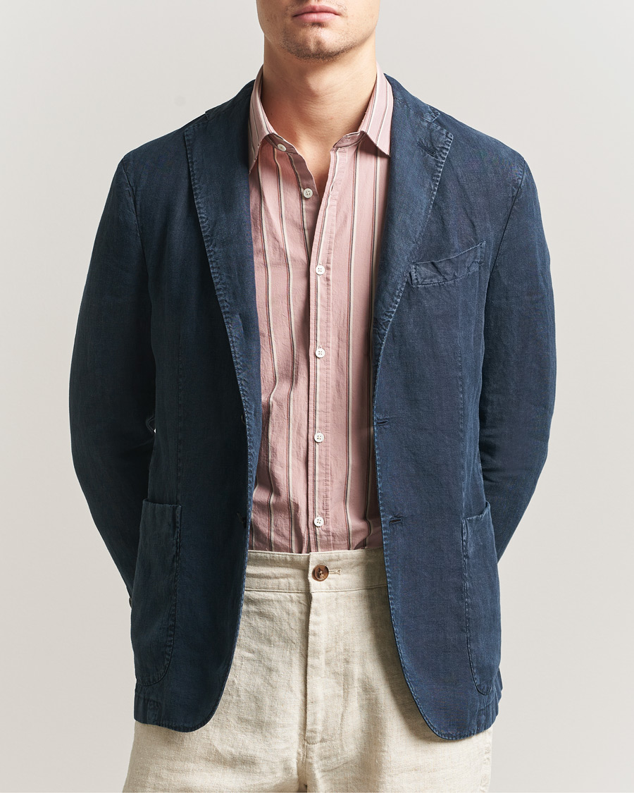 Herre | Dressjakker | Boglioli | K Jacket Linen Blazer Navy