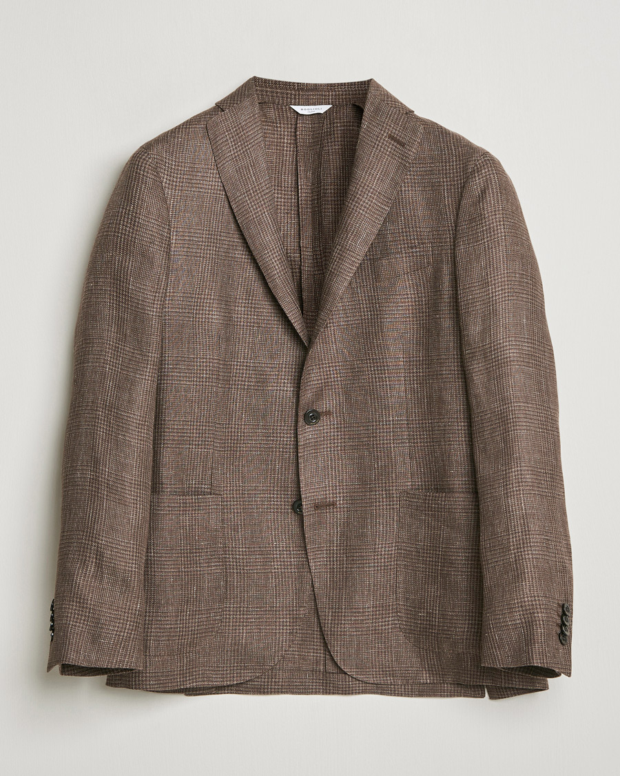 Herre | Dressjakker | Boglioli | K Jacket Prince Of Wales Blazer Dark Brown