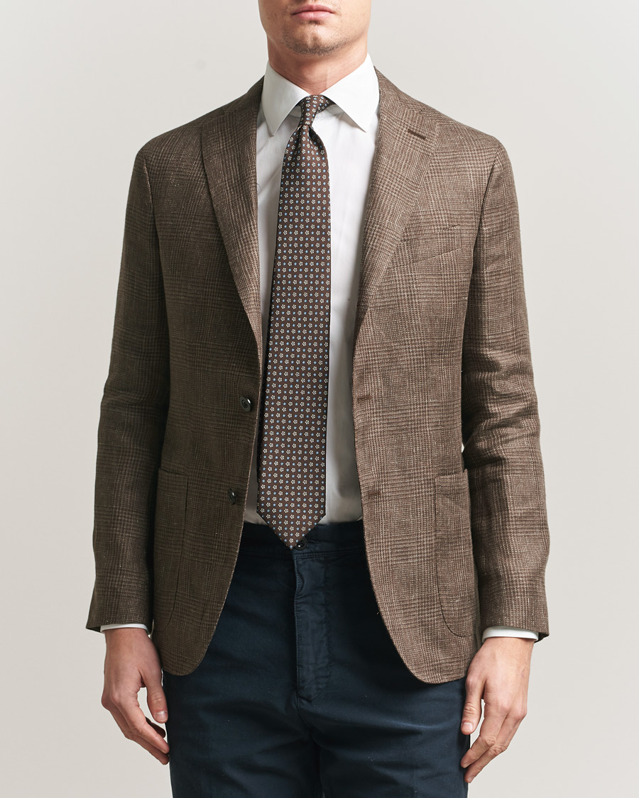 Herre | Dressjakker | Boglioli | K Jacket Prince Of Wales Blazer Dark Brown