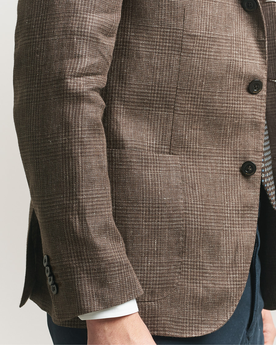 Herre | Dressjakker | Boglioli | K Jacket Prince Of Wales Blazer Dark Brown